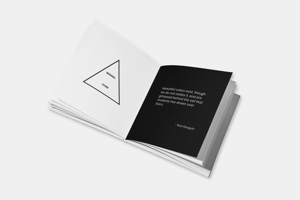 Opened book mockup, minimal magazine