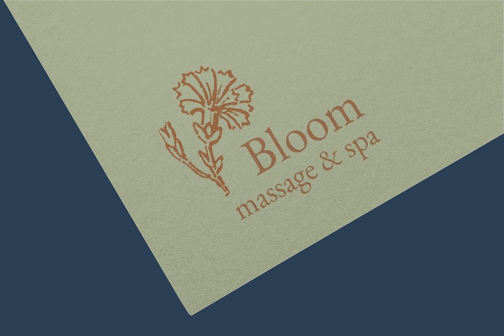 Business branding paper mockup, flower logo design