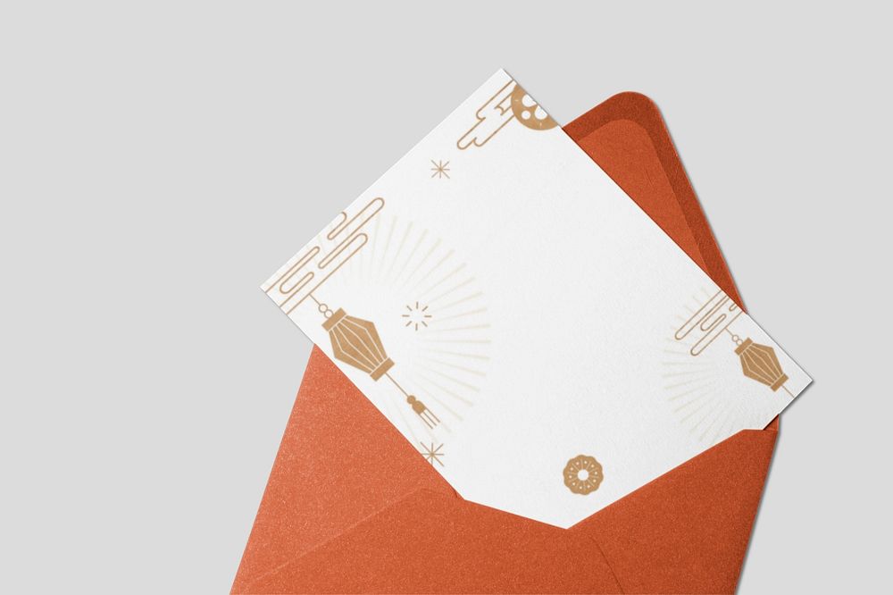 Card mockup, Chinese new year design