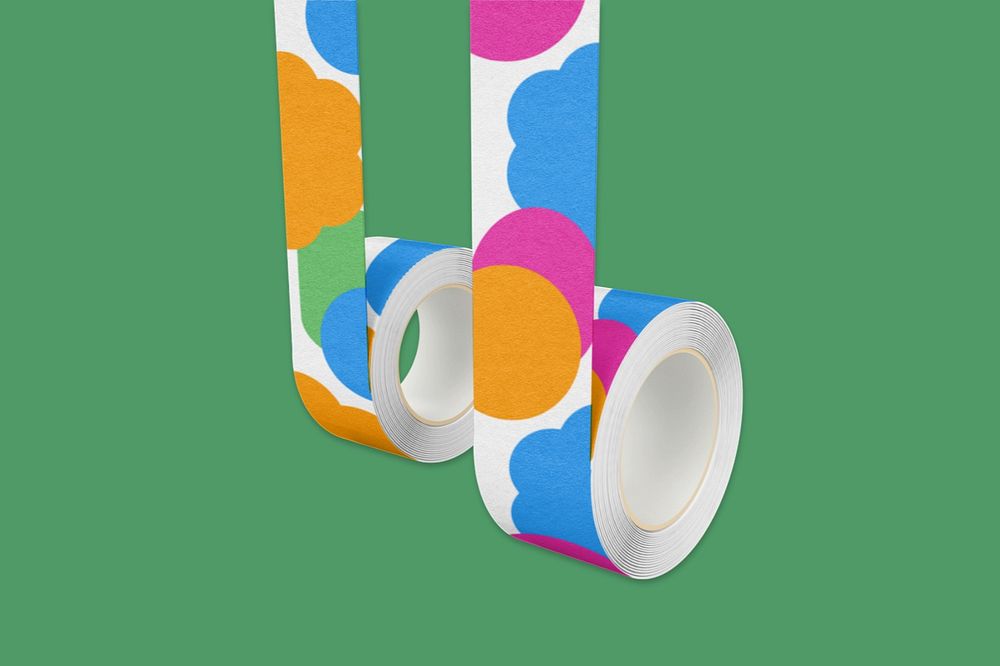 Rolled washi tape mockup, stationery design