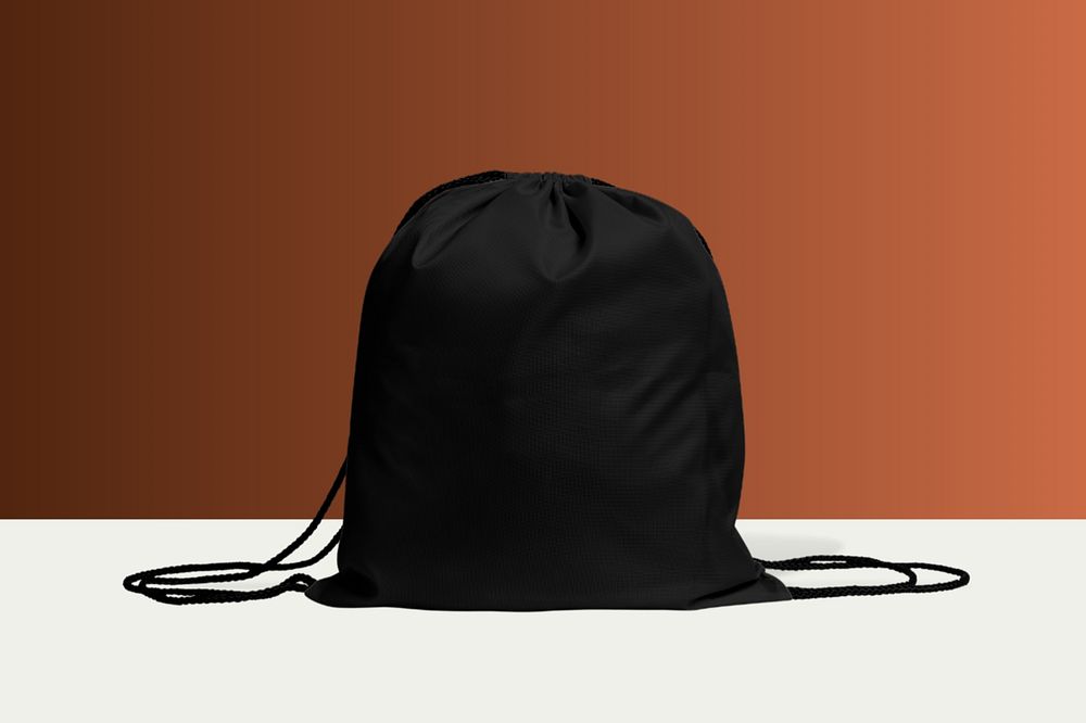 Gym sack mockup, drawstring bag