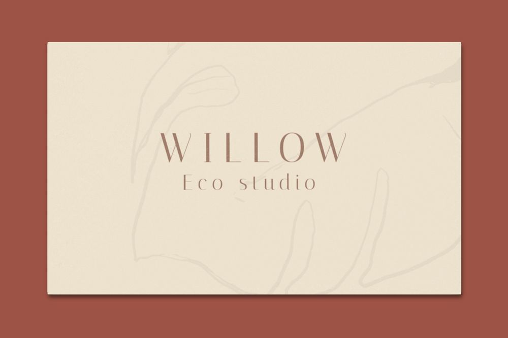 Name card mockup, brown 3D rendering design