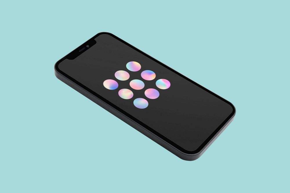 Customizable mobile phone screen mockup, digital device