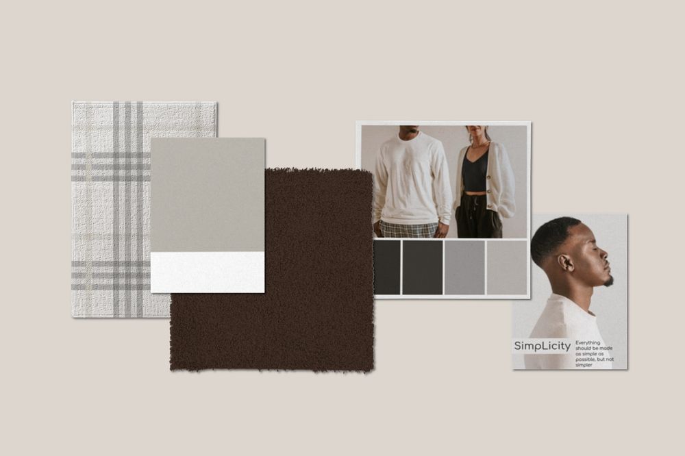 Fashion mood board mockup, minimal aesthetic