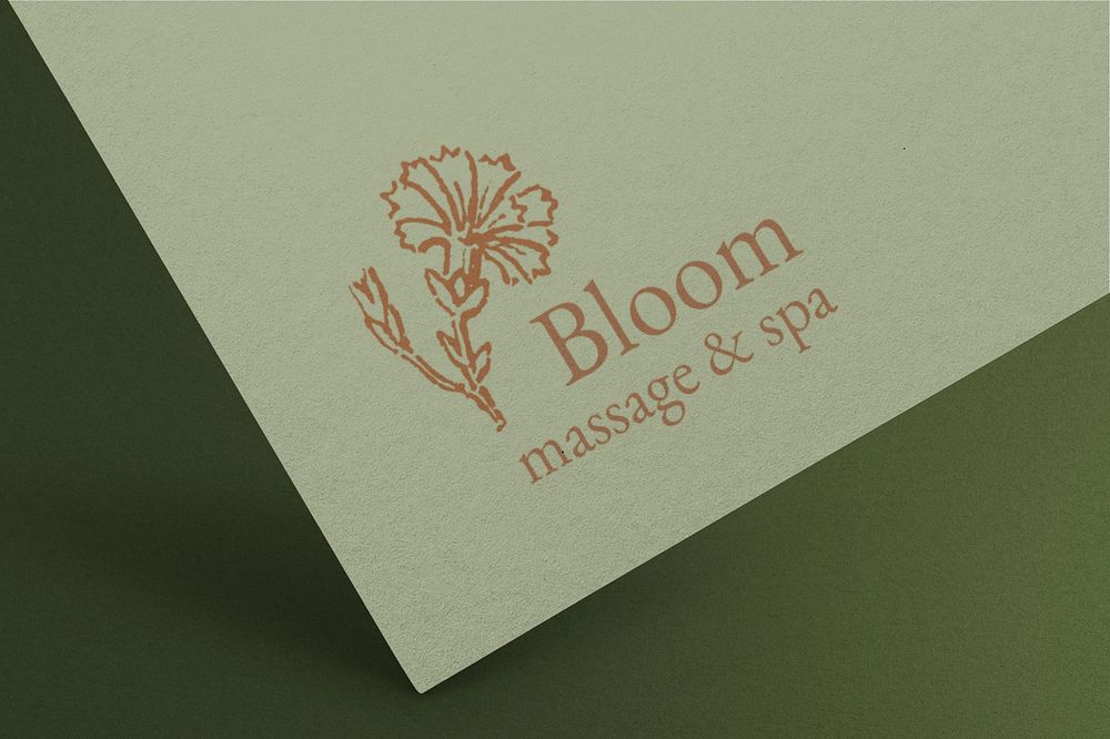 Business branding paper mockup, flower logo design