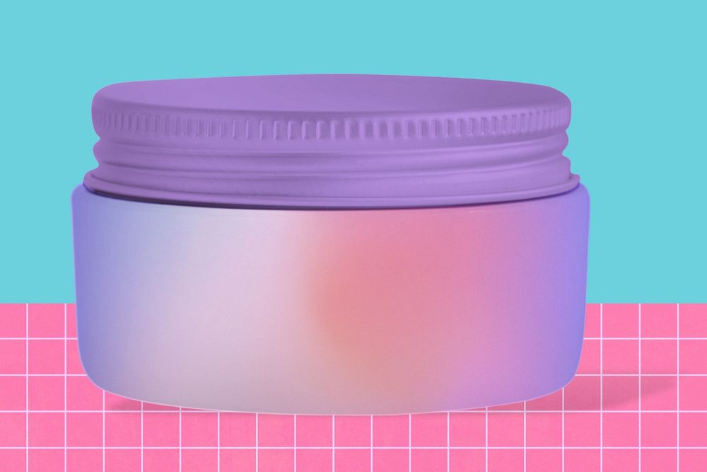 Skincare jar mockup, beauty product packaging