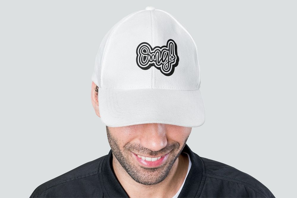 White cap mockup, headwear fashion