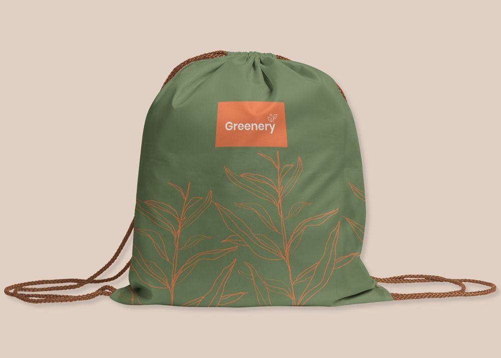 Drawstring bag mockup, editable design