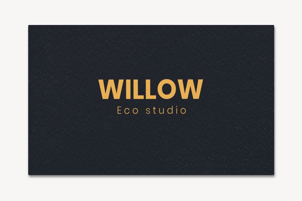 Name card mockup, black 3D design 