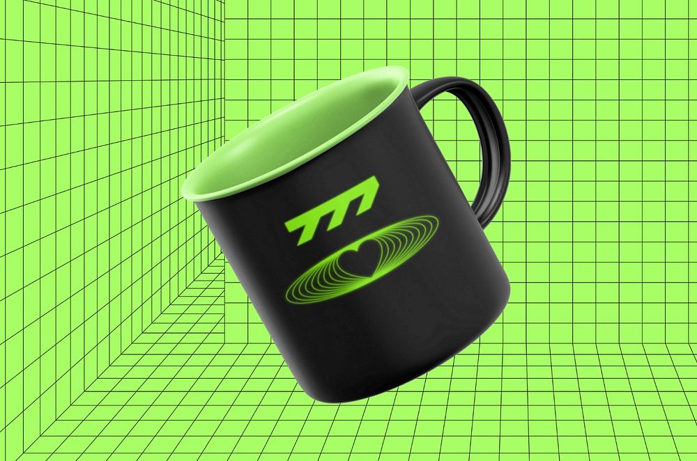 Coffee mug mockup, colorful product design