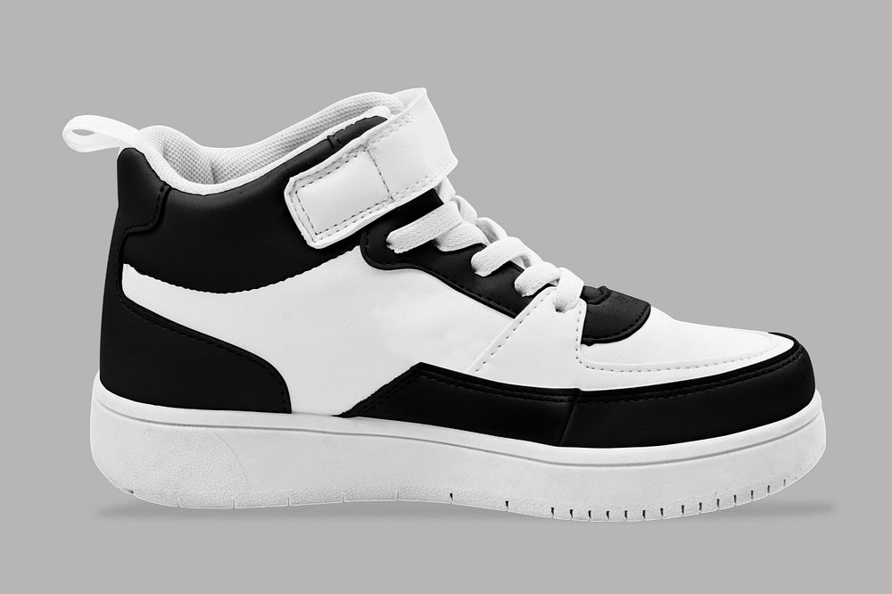 High-top sneakers mockup, editable unisex footwear fashion