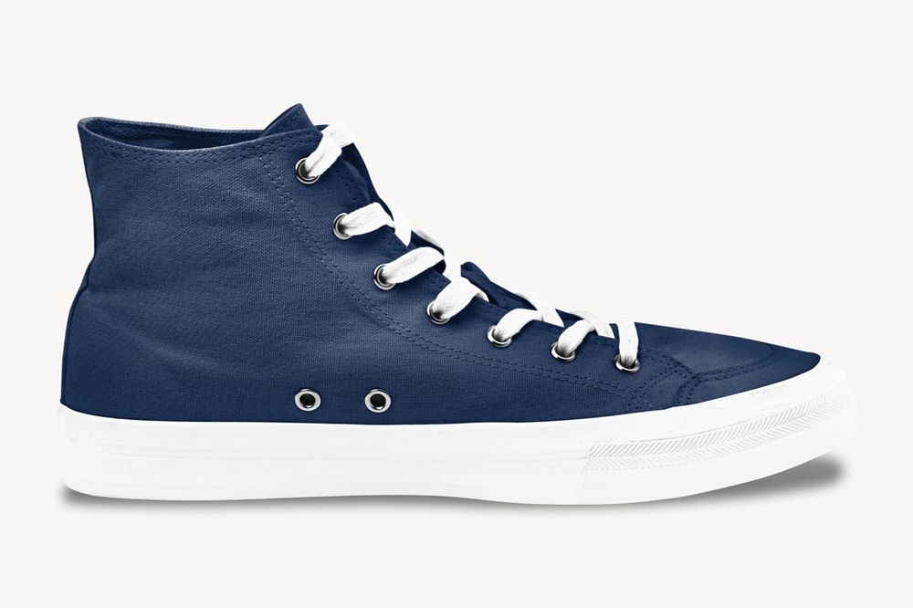 Editable high-top sneakers mockup, unisex footwear fashion