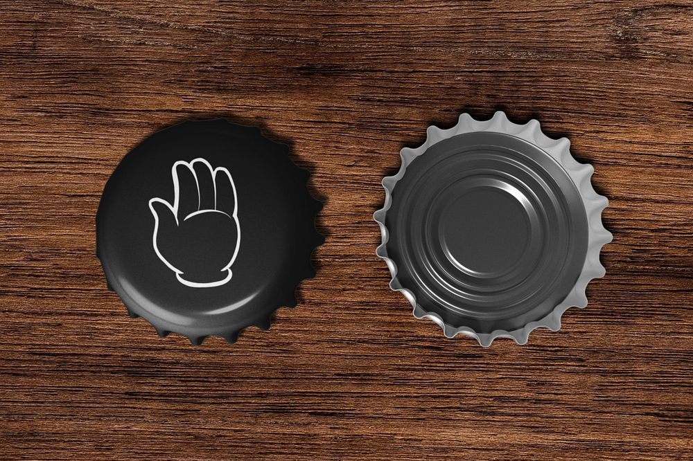 Bottle caps editable mockup