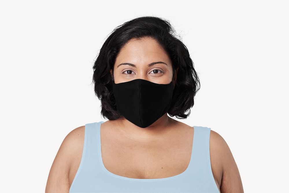 Women's face mask editable mockup