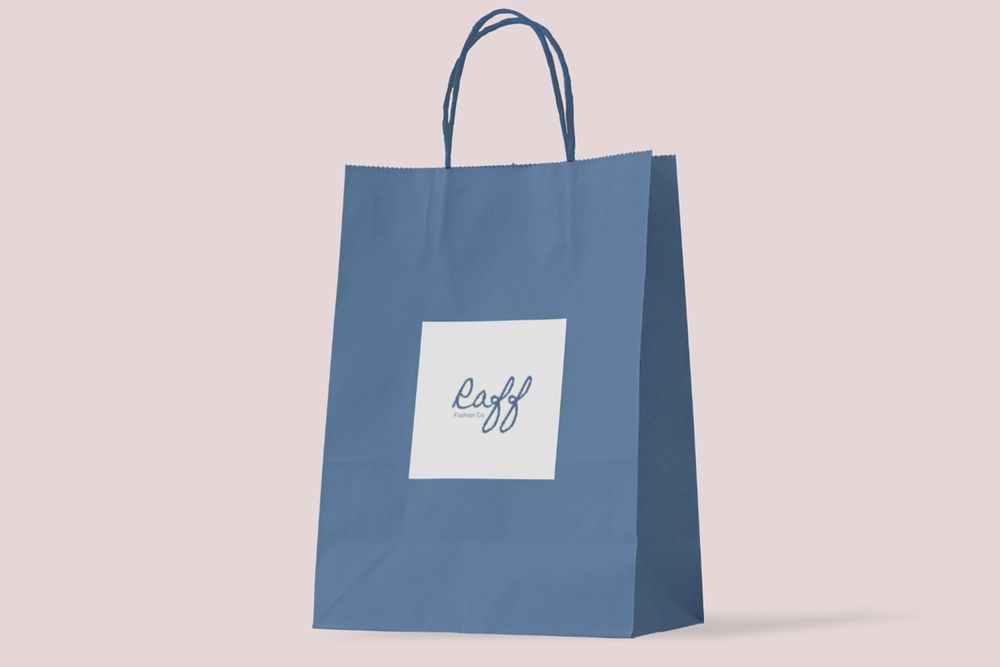 Paper bag mockup, editable design