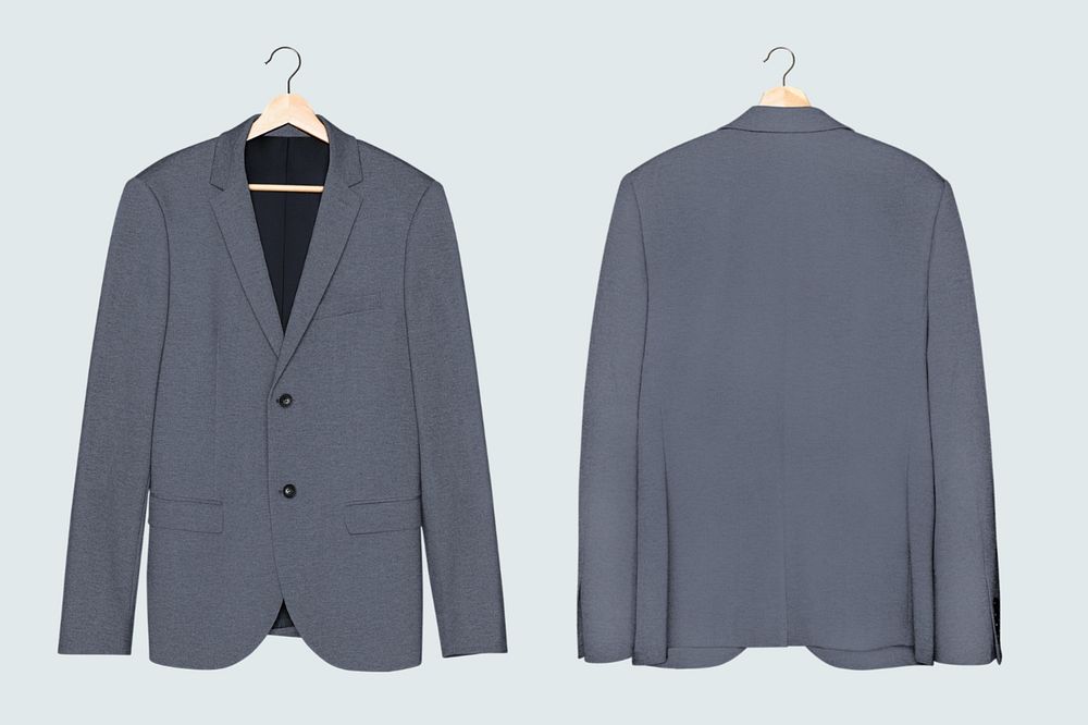 Suit mockup, editable front & rear view design