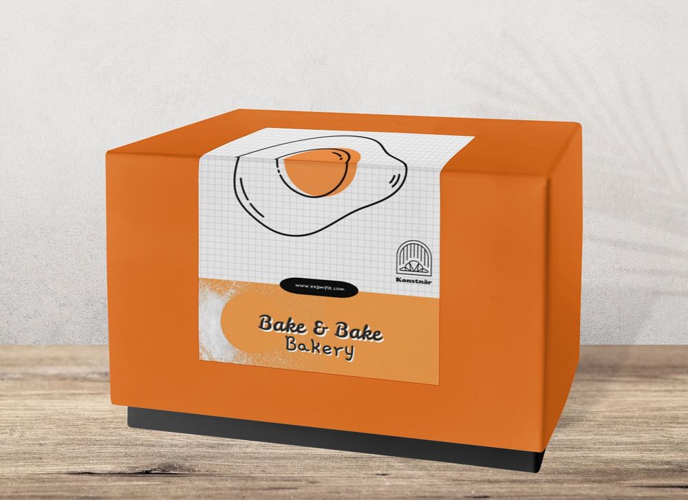 Food box mockup, editable business label design