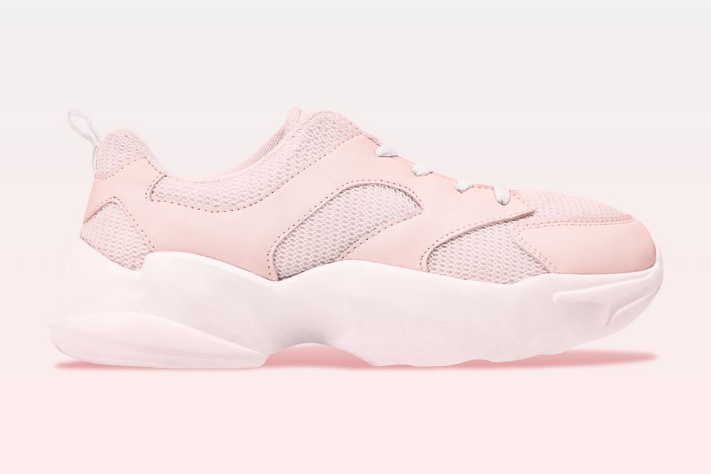 Editable pink sneakers mockup, streetwear fashion design