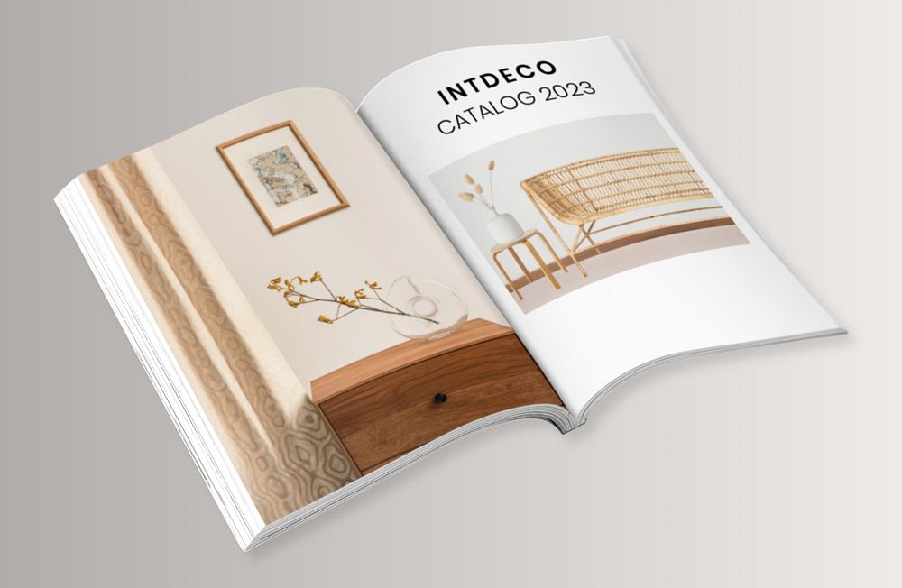 Magazine mockup, editable home interior book design