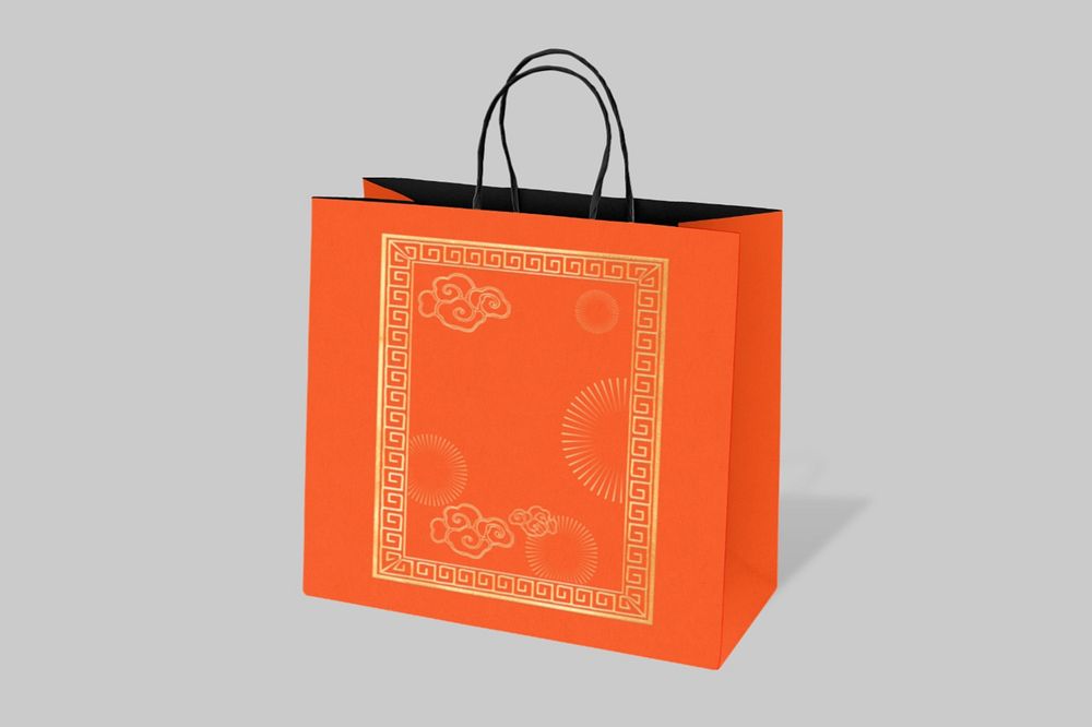 Editable shopping bag mockup