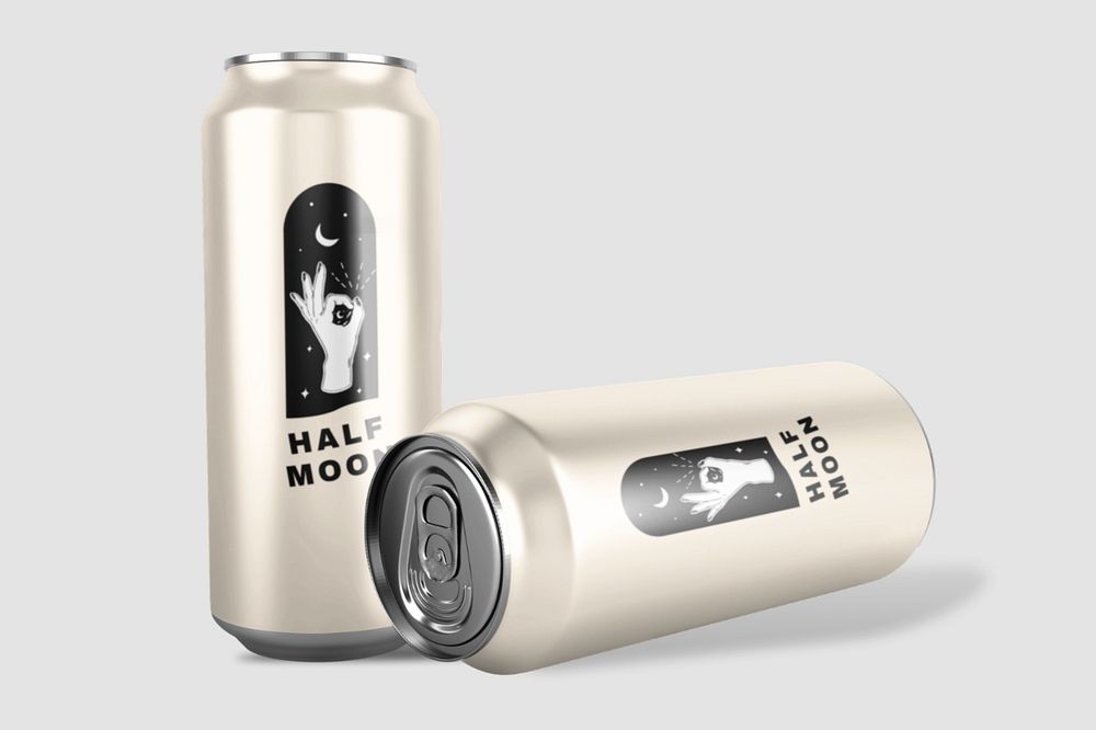 Aesthetic soda can mockup, editable beverage product packaging design