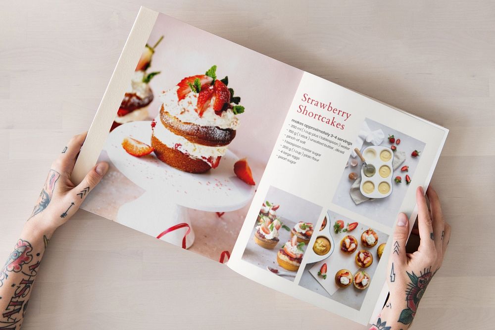 Baking cookbook mockup, editable design