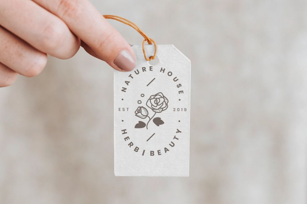 Tag label mockup, editable design