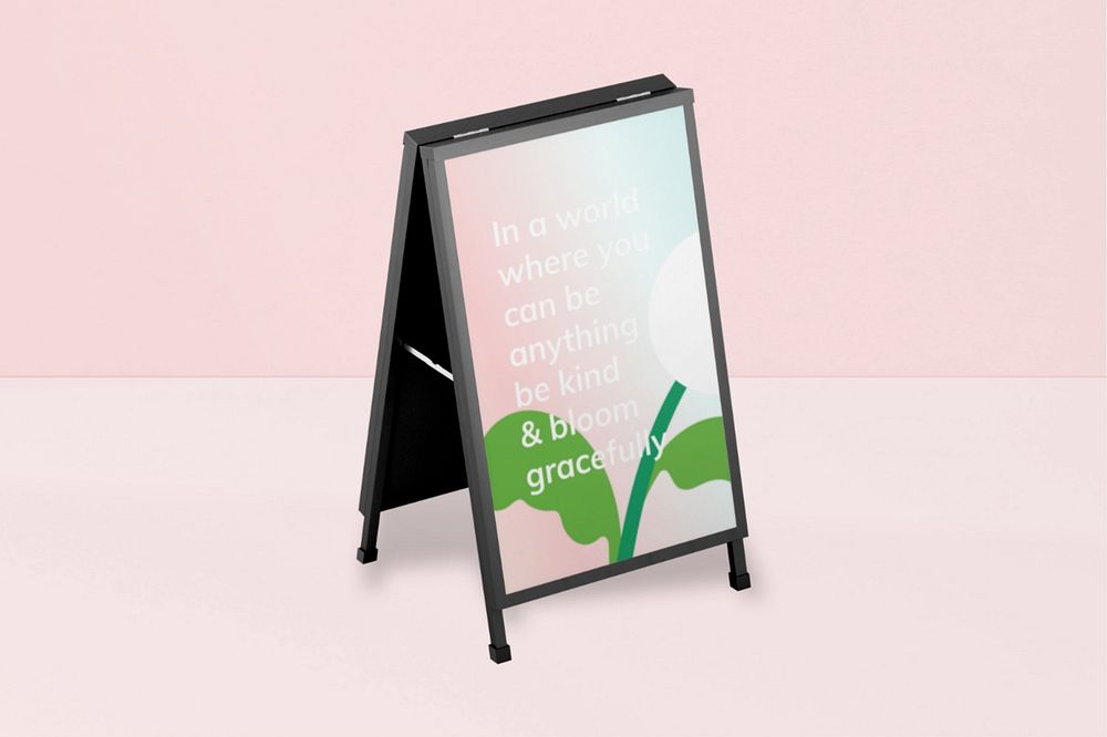 A frame sign mockup, editable design