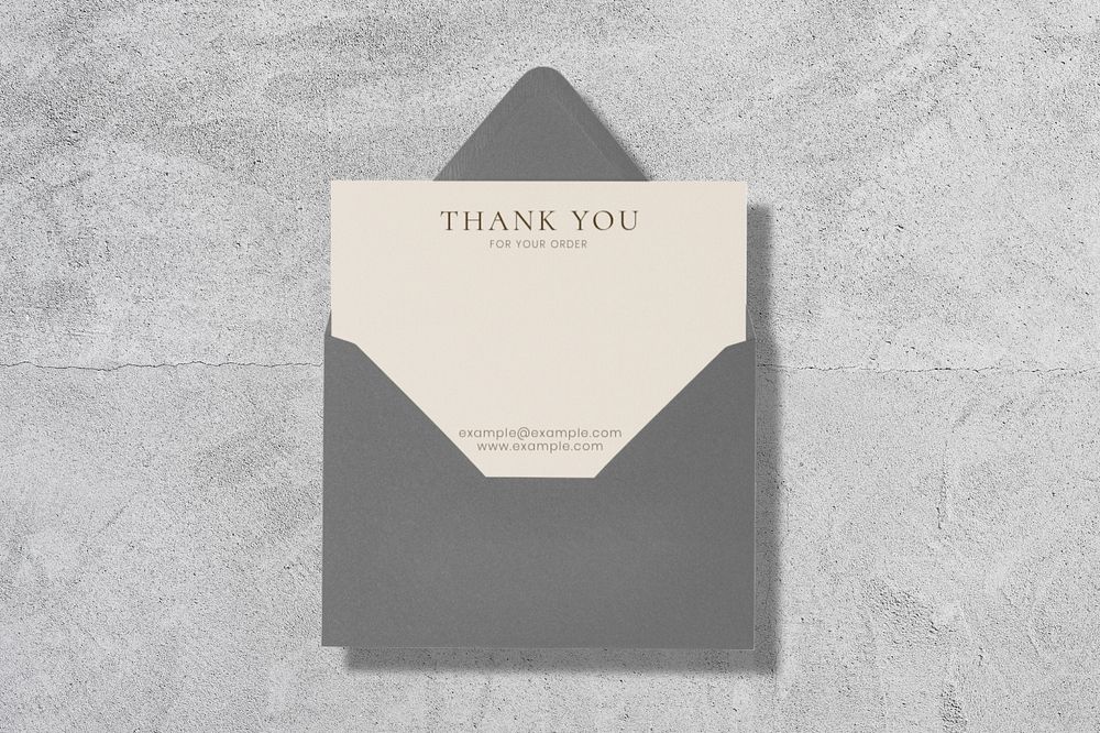 Thank you card mockup, editable design