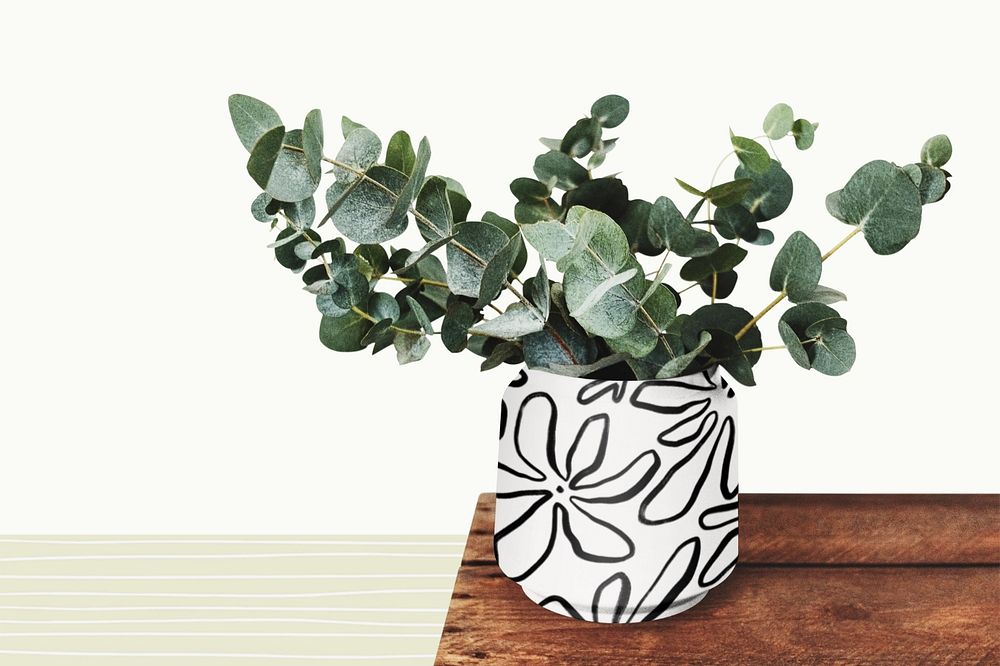 Houseplant pot editable mockup