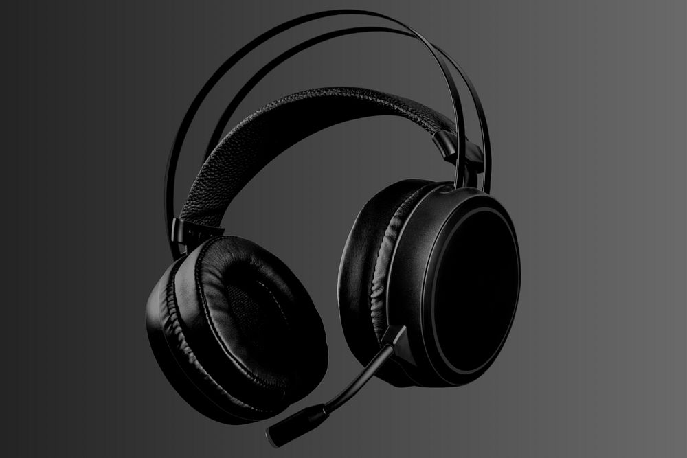 Headphones mockup, digital device