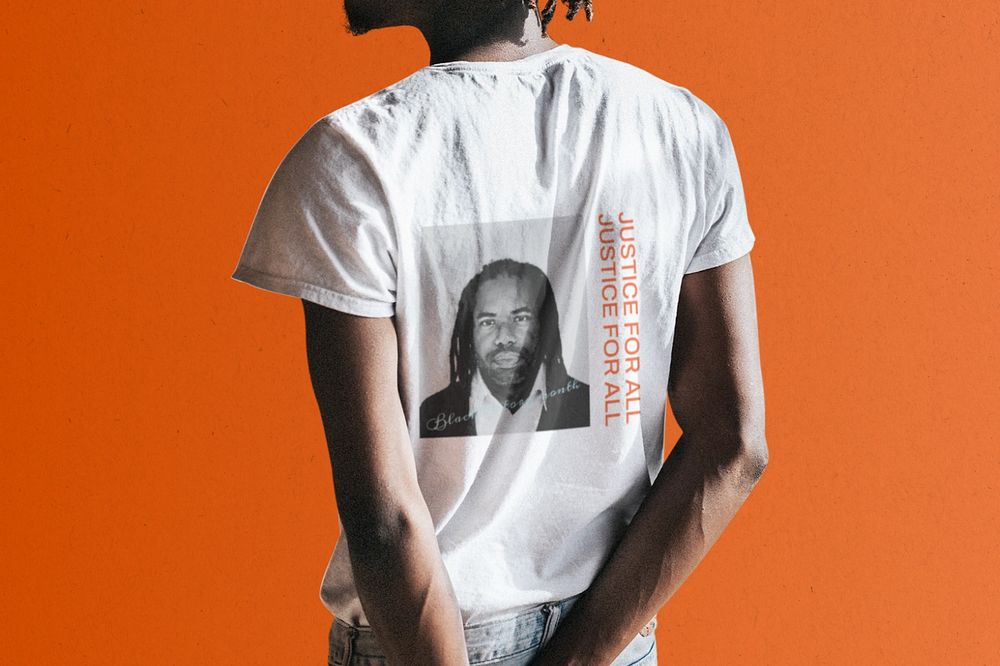 T-shirt customizable mockup, black history month campaign