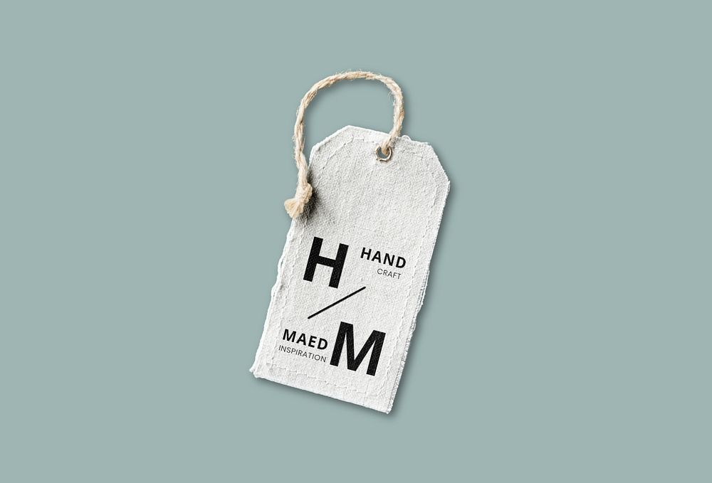 Clothing tag mockup, fashion branding