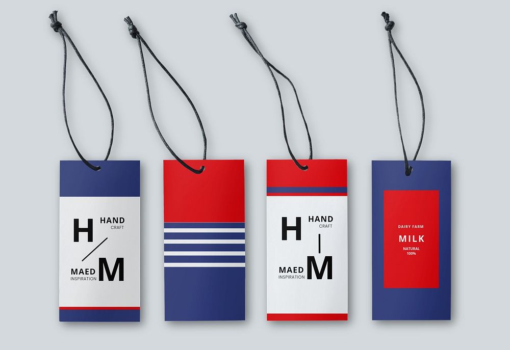 Clothing tag mockup, fashion branding