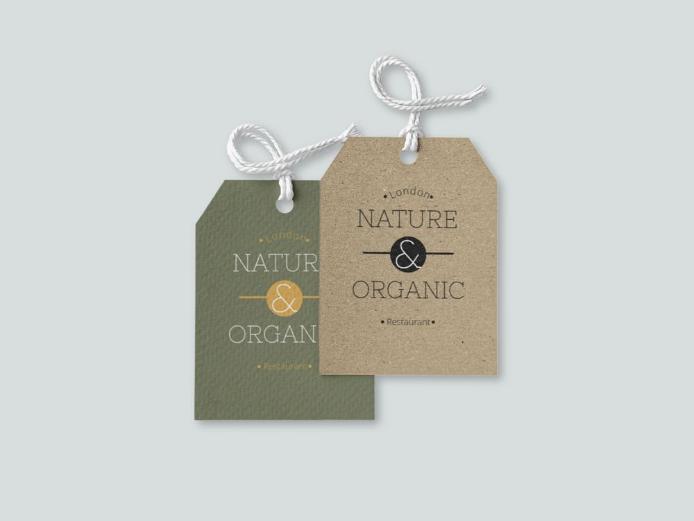 Clothing tag mockup, fashion branding