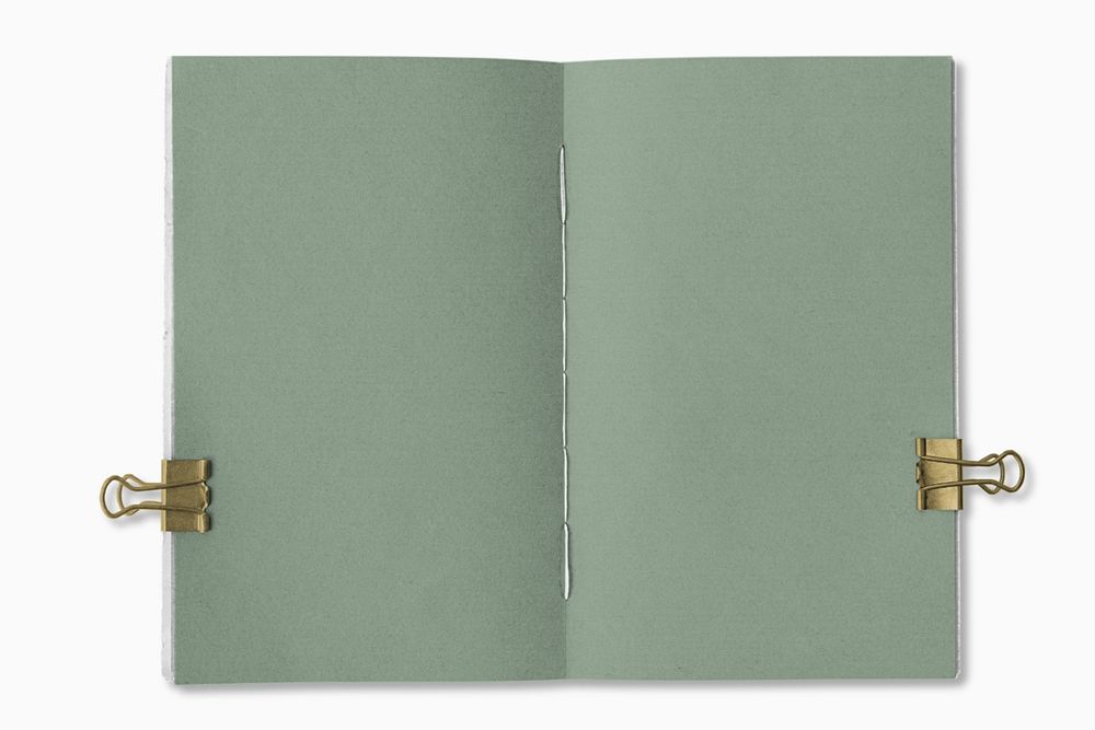 Open book pages mockup, realistic journal