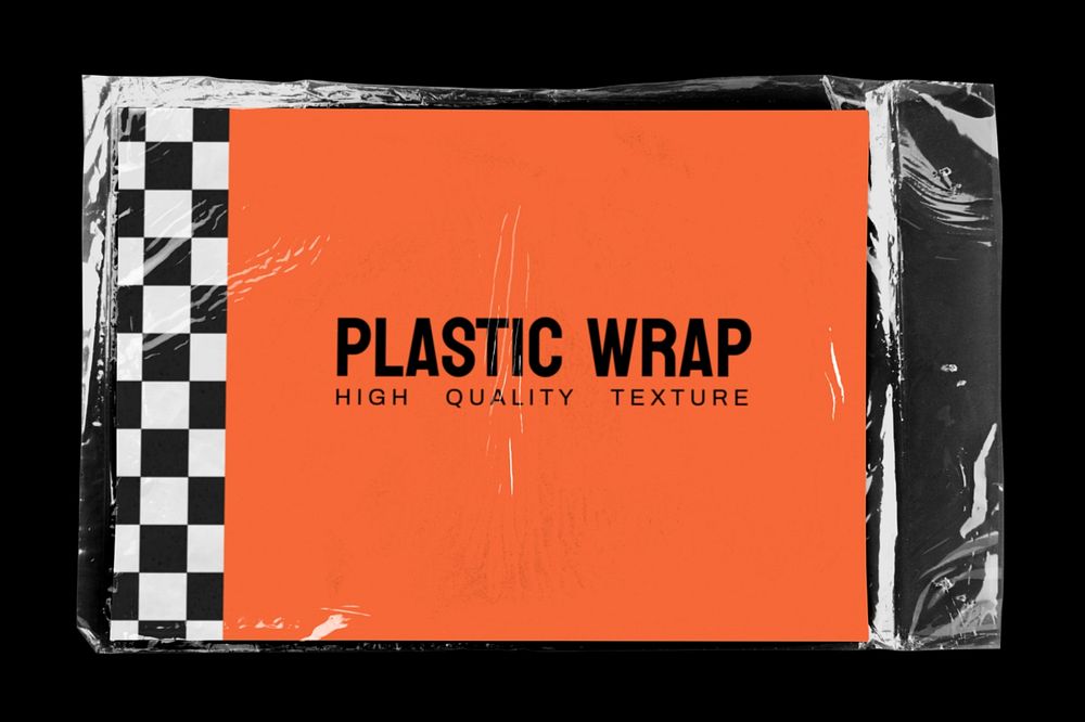 Plastic wrap mockup, product packaging design