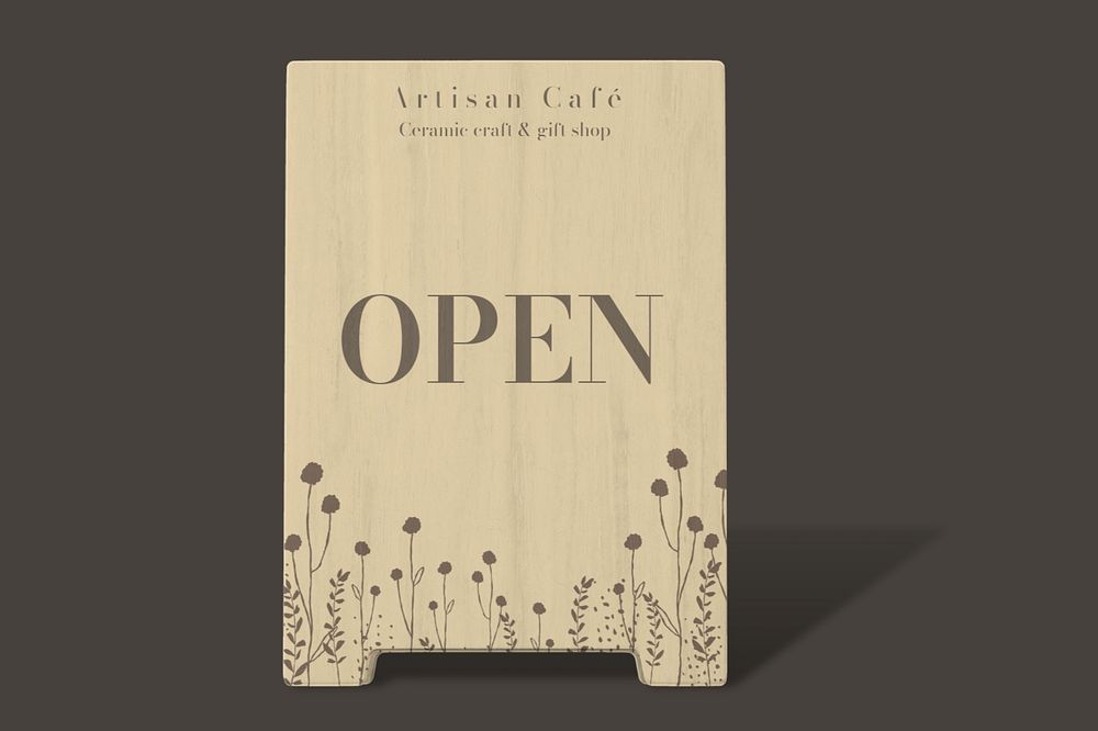 Wooden a-frame sign mockup, foldable design