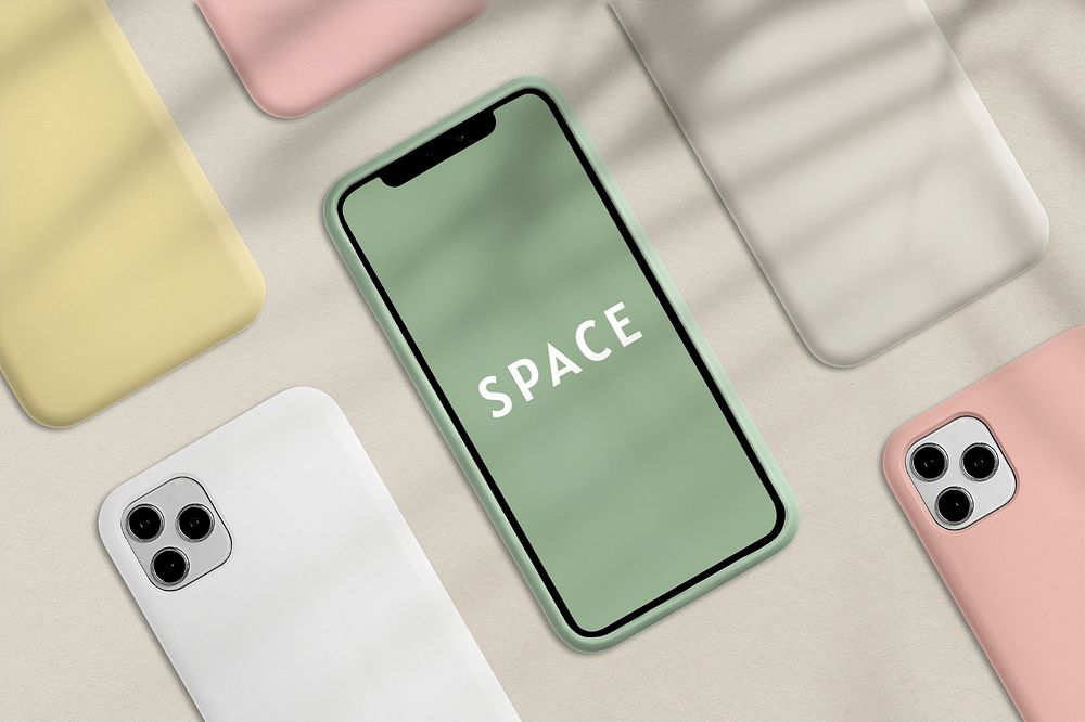 iPhone & mobile case mockup, pastel design