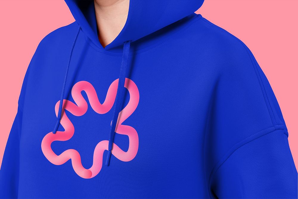 Editable blue hoodie, winter fashion design