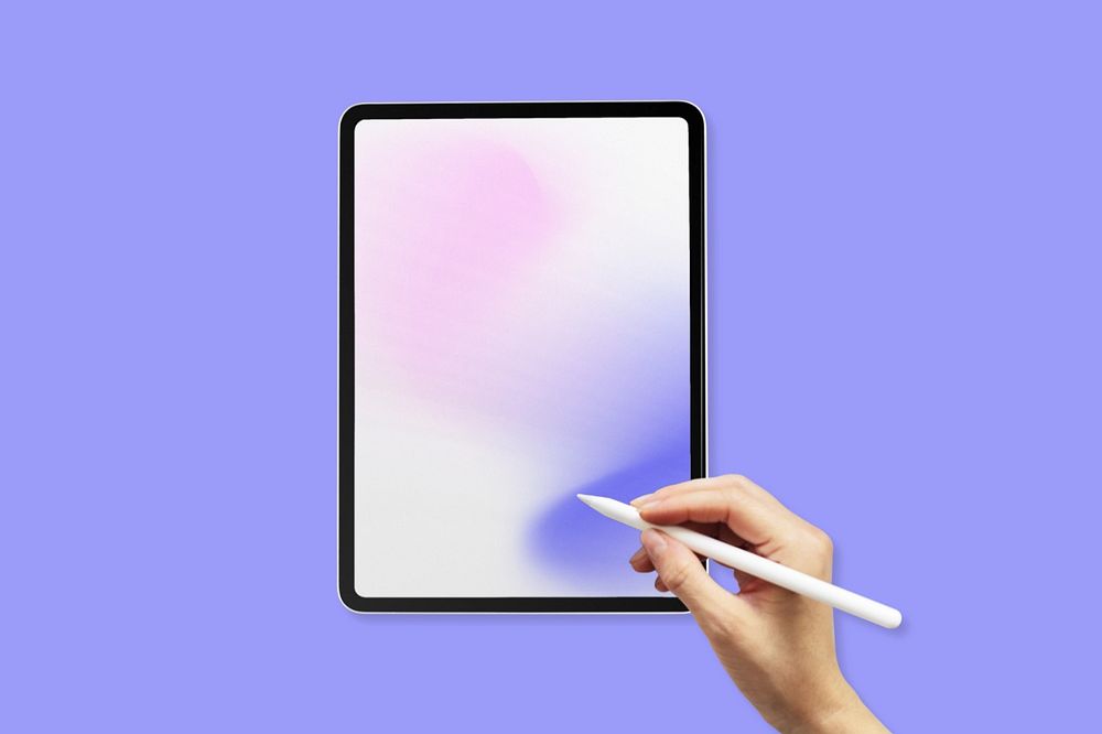 Tablet screen mockup, editable gradient design