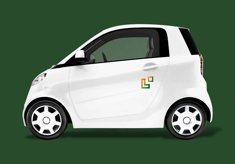 3D microcar vehicle mockup, editable design