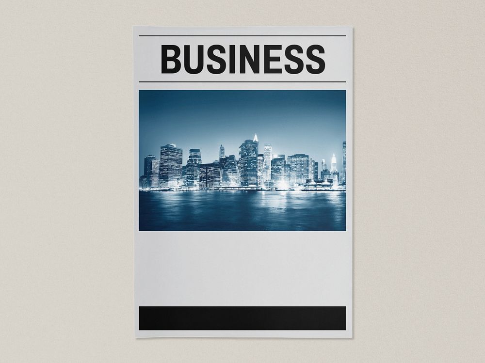 Business news poster mockup, editable design