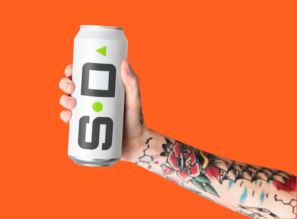 Soda can mockup, editable design