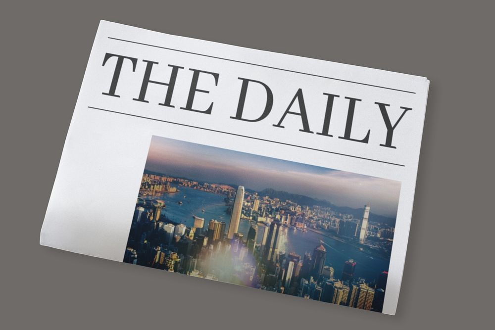 Daily newspaper mockup, editable design