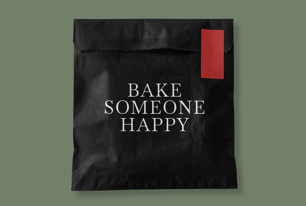 Bakery bag mockup, editable design