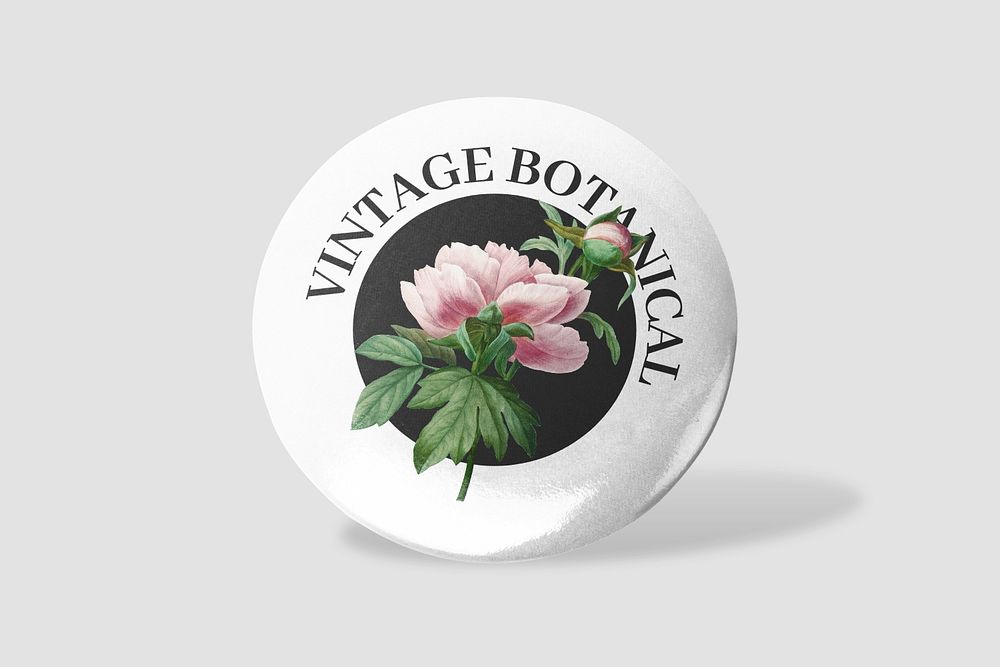 Flower clothing pin mockup, editable design