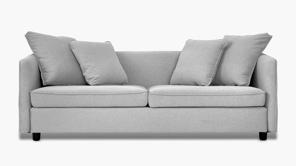 Classic gray sofa mockup, editable design