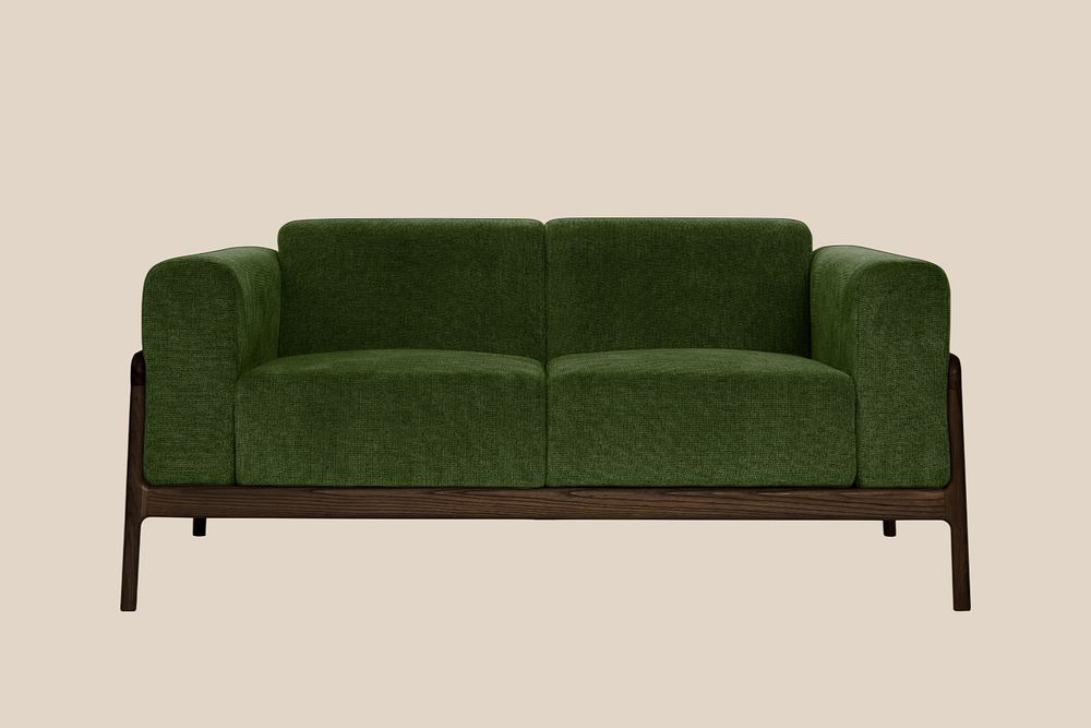 Velvet sofa mockup, editable design