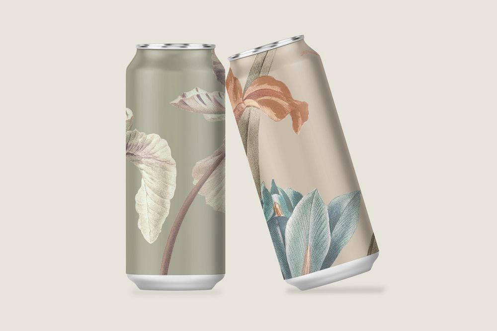 Beer can mockup, editable design